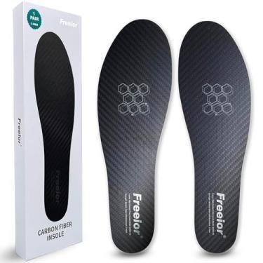 Imagem de Freeior Palmilha de fibra de carbono para alívio da dor de grama, hálux rígido e limite, recuperação de fraturas do pé, inserções rígidas e finas para placa de pé para homens e mulheres, 1 par 265 mm