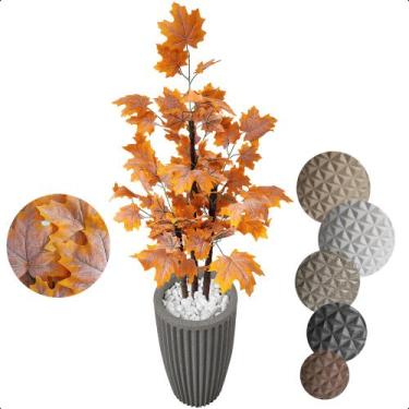 Imagem de Canadá Outono Planta Artificial com Vaso Decorativo - Flor de Mentirin