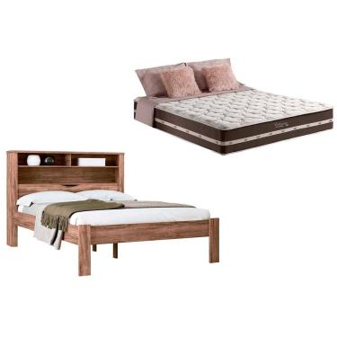 Imagem de Colchão Casal Classic + Cama Invicta Atacama-Jatobá
