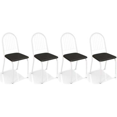 Imagem de Cadeira Sala de Jantar Noruega 2C077BR Aço Kit 4 Un Branco/ano Preto - Kappesberg