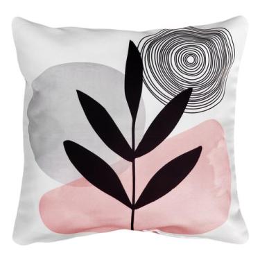 Imagem de Capa Almofada Sarja Rosa Estampa Watercolor 45x45 - M3 Decoração
