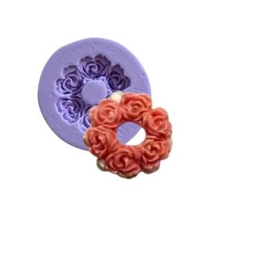 Imagem de F1094 molde de silicone rosa confeitaria biscuit - confeitaria dos mol
