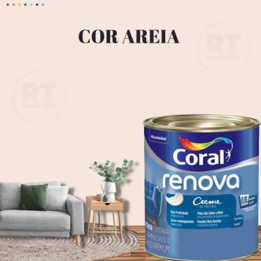 Imagem de Tinta Parede Marrom Acrílica Fosca Renova 800ml - Coral, AREIA