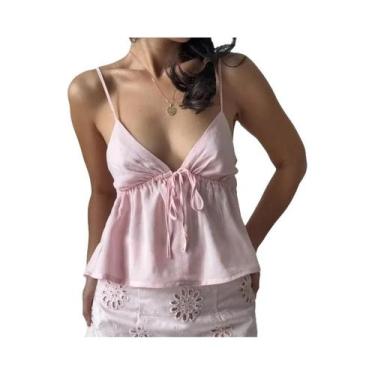 Imagem de Regata Feminina Sexy Sem Ombros, Decote Em V, Costas Nuas, Slim Fit, S