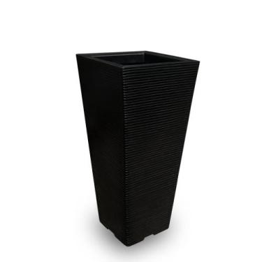Imagem de Vaso De Planta Quadrado Decorativo Polietileno 75X40 Preto - Foster Pl