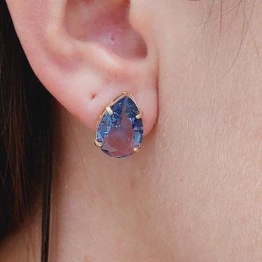 Imagem de Brinco De Pedra Gota Folheado A Ouro - FAMA FOLHEADOS