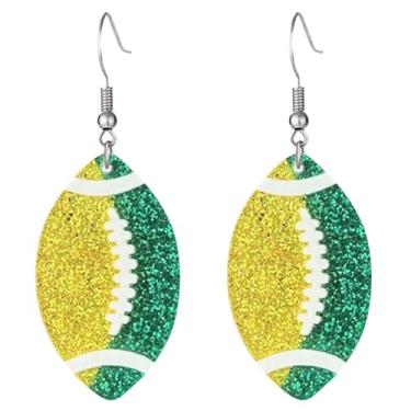 Imagem de YasiIm Brincos femininos delicados de couro com glitter, leves, pendentes, pingentes, elegantes, campeonatos, lantejoulas, folha, gancho, para mulheres, Large, Acrílico, Sem pedra preciosa