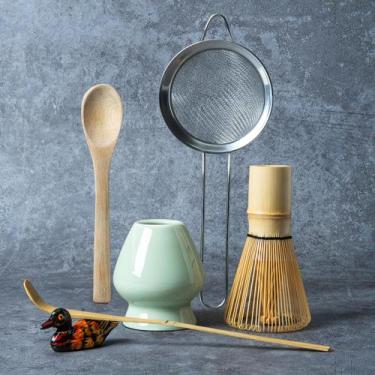 Imagem de Conjunto de batedores Matcha YIBO com suporte de batedor em cerâmica v