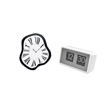 Imagem de Bothyi Relógio de Mesa Criativo Distorcido com Giro Automático, Relógio de Mesa com Prateleira Silenciosa E Grande Exibição para Casa, Mesa, Loja, Dormitório