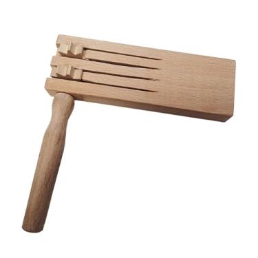 Imagem de menolana Instrumento de catraca de fileira dupla castanhola portátil artesanal percussão manual brinquedo de madeira ruído para meninas aniversário