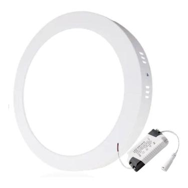Imagem de Painel Plafon 24W 25W Led Redondo Sobrepor Branco Frio