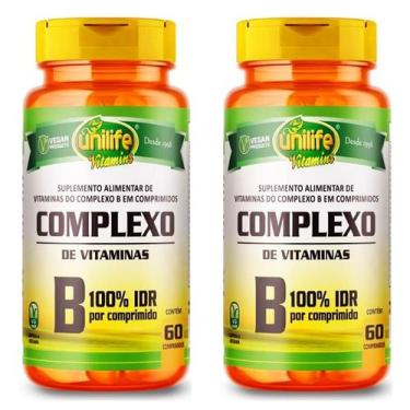 Imagem de KIT 2 VITAMINAS COMPLEXO B - 60 Comp de 500mg UNILIFE