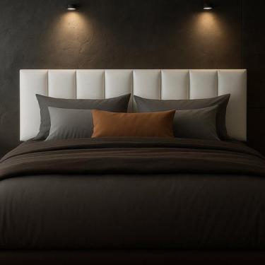 Imagem de Cabeceira de Couro Legítimo Suspensa Cama Casal Evoa - Yescasa