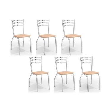 Imagem de Cadeira De Cozinha Portugal C007 Kit 6 Un Cromada Nude 16