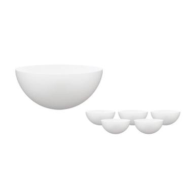 Imagem de Kit 6 Mini Bowl Branco 240Ml Plástico Premium