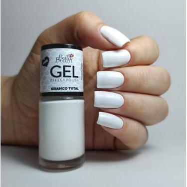 Imagem de Esmalte Efeito Gel Branco Total Bella Brazil 9ml  Brilho e Longa Duraç