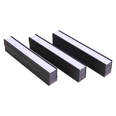 Imagem de Eeoyu Porta-etiquetas magnéticas com ímãs, porta-cartões de dados magnéticos com protetores de plástico transparente para prateleira de metal, quadro branco, conjunto de 30 (0,5 x 4 polegadas)