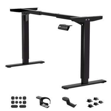 Imagem de Klobel Moldura de mesa de pé com motor duplo, pernas ajustáveis elétricas compatíveis com tamanho de mesa de 99 cm a 198 cm, capacidade de peso de 119 kg, lembrete sedentário para estação de trabalho
