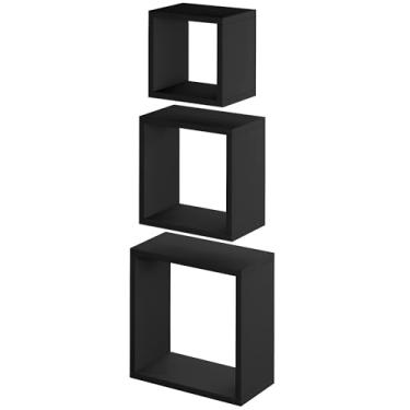 Imagem de Kit 3 Nichos Decorativos Prateleira de Parede Multiuso em Mdf Reforçado 15mm Preto
