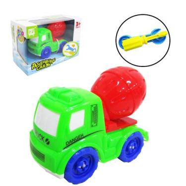 Imagem de Caminhao betoneira monta e desmonta didatico com acessorios colors - O