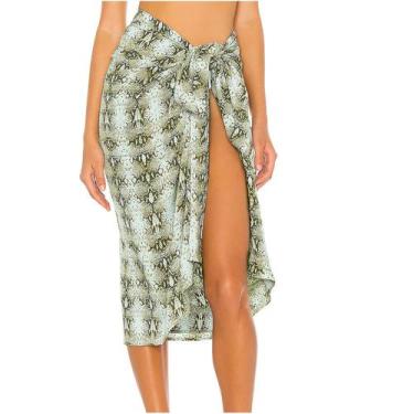 Imagem de Maiô feminino estampado Cover Up Mesh Bikini Swimwear Beach Cover-ups 