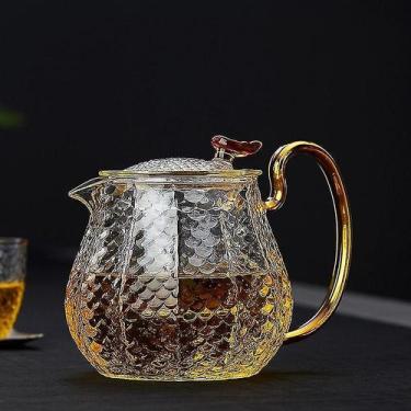 Imagem de Chaleiras elétricas 600ml alça criativa bule de vidro transparente tam