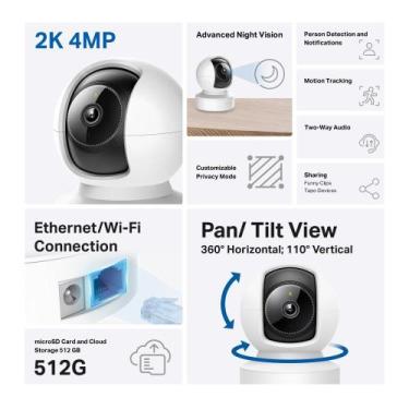 Imagem de Câmera de segurança TP-Link C222 Pan/Tilt AI Home 2K 4MP QHD