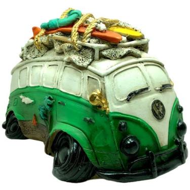Imagem de Kombi Cofre De Gesso Colorida Enfeite Decorativo - AY, Verde