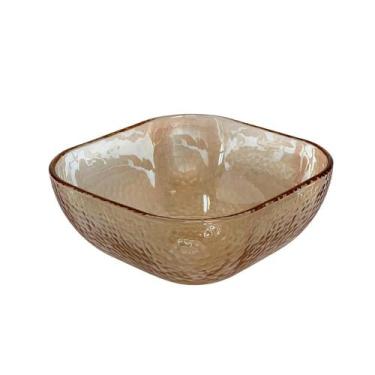 Imagem de Tigela Bowl em Vidro Acabamento Martelado Dourado 16,5cm 1L - UNIK HOM