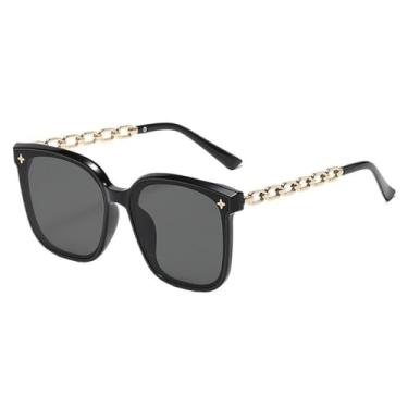 Imagem de Óculos de sol masculinos e femininos, óculos de sol da moda, protetor solar, óculos de sol com rosto grande, aparência m