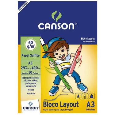 Imagem de Bloco layout liso A3 60g com 50 folhas Canson