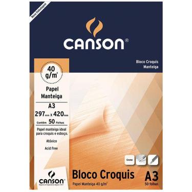 Imagem de Bloco croquis manteiga A3 40g com 50 folhas Canson