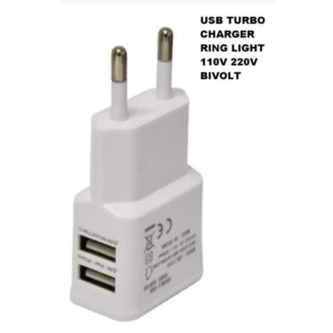 Imagem de Carregador Parede Turbo Usb Bivolt 110v 220v Para Ring Light