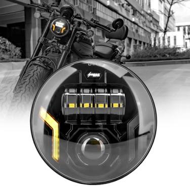 Imagem de Riasdy Farol de LED de 14 cm para motocicletas super amplo deslizante baixo motociclista noturno trem macio, IP67 à prova d'água, 1 peça