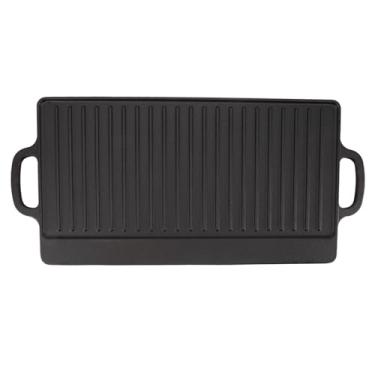 Imagem de Placa de chapa dupla face ferro reversível placa de grelha aquecimento uniforme rápido para acampamento ao ar livre fogão a gás fogão de indução (L)