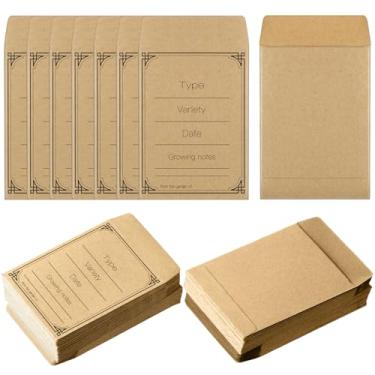 Imagem de Teling 100 pacotes pequenos vazios não preenchidos pacotes de lembrancinhas de casamento kraft autoadesivos envelopes rústicos armazenamento de flores lembrancinhas de festa retrô para convidados