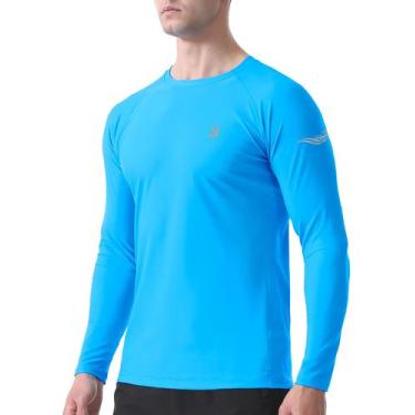 Imagem de Camisa de natação Roadbox de manga comprida UPF 50+ Slim Fit azul