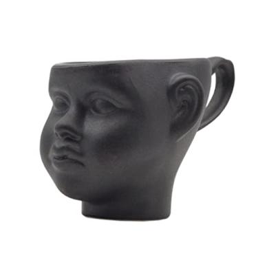 Imagem de Caneca de café de cerâmica com cabeça humana fofa | Copos de chocolate quente para festa de Halloween para crianças | Caneca de de arte moderna | Capacidade de 200 ml | Perfeita para