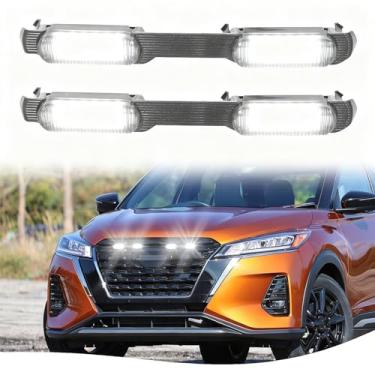 Imagem de Barra de luz de grelha para Nissan Kicks 2022 acessórios de carro 2021-2024 grade de LED frontal lâmpadas de corrida para S SV SR(branco)