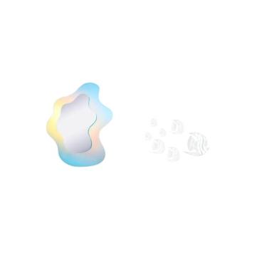 Imagem de Fenteer Adesivos de Parede Decorativos Removíveis com Espelho Acrílico Ondulado Moderno E Tema de Maquiagem com Peixes para Banheiro, Sofá Ou Parede Atrás Da