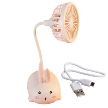 Imagem de Mini Ventilador de Mesa USB Portátil Decoração Kawaii Silencioso Haste Flexível Quarto Infantil