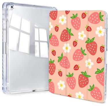 Imagem de Jngnpn Capa para iPad 9ª/8ª/7ª geração, 10,2 polegadas (versão 2021/2020/2019), capa transparente fina e tripla traseira transparente com suporte para lápis e capa hibernar/despertar automática