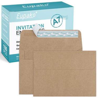 Imagem de Envelopes Eupako A7 de 5,25 x 7,25 polegadas Self Seal, pacote com 100
