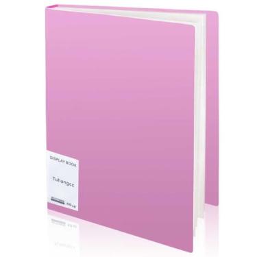 Imagem de Tuhangcc Fichário de 30 bolsos com mangas de plástico 21,5 x 28 cm, pasta de portfólio de arte resistente com protetores de folha transparentes, exibição de livro de apresentação de 60 páginas de arte