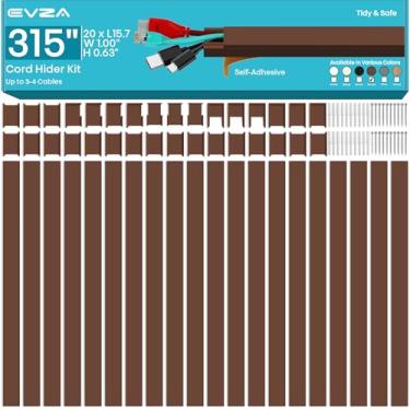 Imagem de Corretivo de cabo marrom – 800 cm, cabos ocultos na parede, kit de canal de cabo, capa de cabo de montagem na parede, faixa de cobertura de fio para parede, parede de gerenciamento de cabos, conduíte