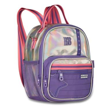 Imagem de Lancheira Térmica De costas e Transversal 2 em 1 Holográfico Rebeca Bonbon RB Escolar Passeio (Roxo)
