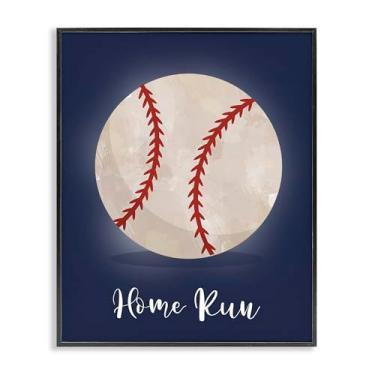 Imagem de Stupell Industries Arte giclée emoldurada cinza Game On Home Run, design por Christine Simpson Art, 20 x 16