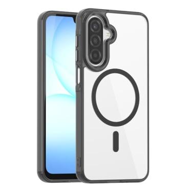 Imagem de Lunivop Capa rígida para Samsung Galaxy A17 5G [compatível com Magsafe] Capa magnética resistente a amarelamento transparente para A 17 17 17.0 cm 2025 Rugged Best Phone Cases Preto