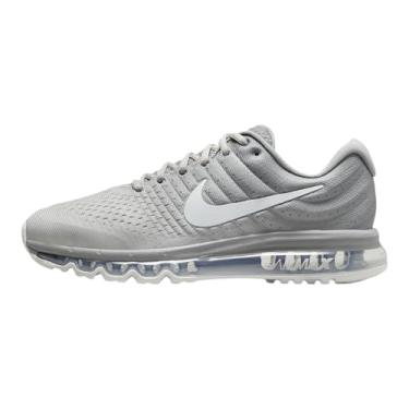 Imagem de Nike Tênis de corrida masculino Air Max 2017 prata fosco/branco/nylon ósseo claro, tamanho 36