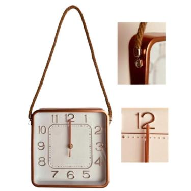 Imagem de Relógio De Parede 20 Com Com Alças De Sisal Rose